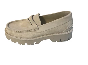 Pedro Garcia Women's Sebas Lugsole Penny Loafer Suede Ivory Size 39 US 9 - Picture 1 of 8