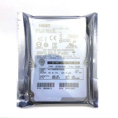 NEW H.G.S.T HUC109060CSS600 C10K900 600GB 2.5" 10K RPM 64MB SAS HARD DRIVE - Image 1 of 4