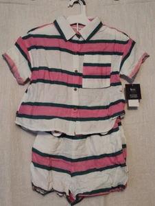Pantaloncini bambino Grayson Threads nuovi con etichette con tasche + camicia abbottonata taglia M bambina - Foto 1 di 2