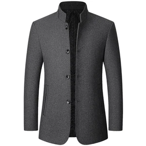 Mens Business Slim Stand-Up Collar Formal Simplicity Suit Jackets Coats Casual - Picture 1 of 12