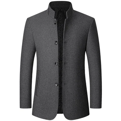 Mens Business Slim Stand-Up Collar Formal Simplicity Suit Jackets Coats Casual - Image 1 of 4