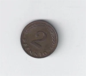 Rare Münze 2 Pfennig, nicht magnetisch. 1964 Prägestempel D - Bild 1 von 2