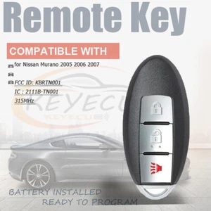 Car key for Nissan Murano 2005 2006 2007 Smart Remote Key Fob 315MHz KBRTN001 3B - Foto 1 di 10