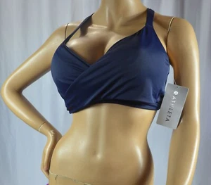 Neu mit Etikett $ 69 Athleta 34B/C 34 B/C 34 B C Kleid blau Wickel Bikini Badeanzug Oberteil #163615 - Bild 1 von 6