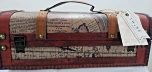 Twine Old World Gift Wooden Wine Box With Lid And Handle Holds 1 Bottle NEW - Picture 1 of 11