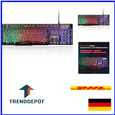 RGB-Beleuchtete Gaming-Tastatur | Anti-Ghosting | Kabelgebunden - Bild 1 von 4