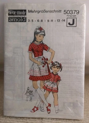 Neue Mode Arnold 50379 German Dirndl Girls Ages 3-14 UNCUT SEALED - Image 1 of 4