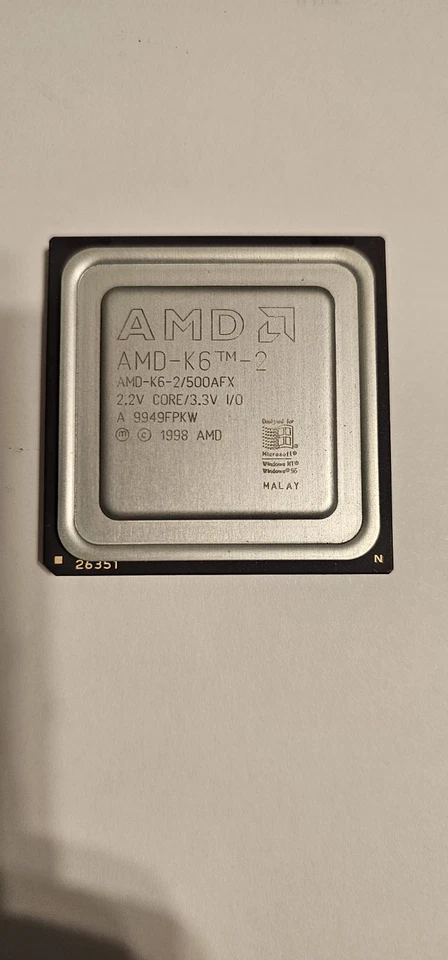 AMD K6-2 500MHz (AMD-K6-2/500AFX) Processor - Image 1 of 1