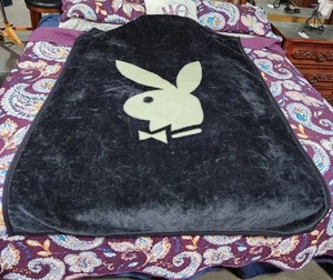 Vintage Playboy Bunny Throw Blanket Black 70"×50" - Picture 1 of 4