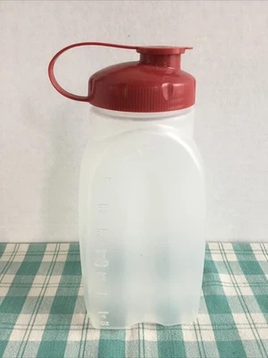 Antigo Garrafa de bebida Rubbermaid 1 quarto 32 oz. Jarro recipiente com tampa vermelha BOM - Imagem 1 de 4