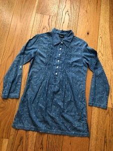 CAMICIA DONNA POMODORO DENIM MANICA LUNGA PLISSETTATA CAMPIONE ESPOSIZIONE UK10 - Foto 1 di 18