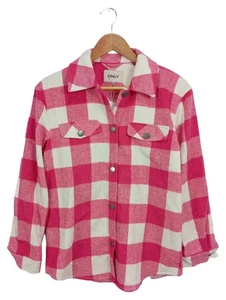 ONLY Camicia Casual Bambina Rosa Bianco a Quadri (IT 162, EU 158) - Foto 1 di 4