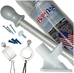 Kit de poste de bandera Betsy Banderas 6 pies poste bola superior soporte de 2 posiciones anillos anti enredos - Imagen 1 de 4