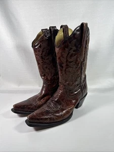 Corral Brown Leather Cowgirl Sz 9 M Western Boots A2519 USA - Picture 1 of 16