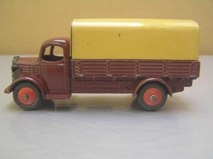 Dinky Toys 30s Austin Covered truck in maroon + red wheels + tan canopy EXC rare - Picture 1 of 9
