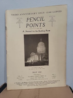 May 1923 Pencil Point Magazine Architecture Drafting Breiby Harbeson D'Espouy - Image 1 of 3