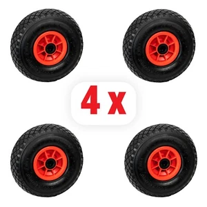 Grafner 4x Bollerwagen Reifen Sackkarre Rad Vollgummi 3.00-4 Sackkarre FlatFree - Bild 1 von 7