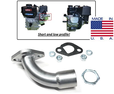 Escape curto perfil baixo para tillotson 212, Predator 212cc, Honda GX160 GX200 - Imagem 1 de 4