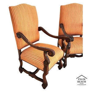 CENTURY FURNITURE Louis XIII Os de Mouton Armchairs a Pair - Picture 1 of 17