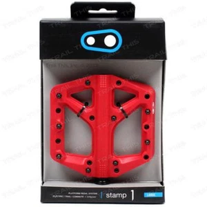 Crank Brothers Stamp 1 Platform MTB Mountain Bike Pedals Large Red - Picture 1 of 3