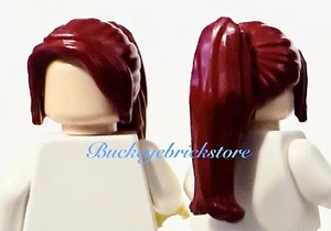 LEGO Girl Female Minifig Long Dark Red Ponytail Hair - Picture 1 of 1