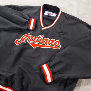 Vintage Pro Player Jacket Mens Large Cleveland Indians Pullover Windbreaker - Picture 1 of 14