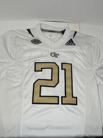 Georgia Tech Yellow Jackets Team Premier Football Jersey Adidas #21 White XS Cover
