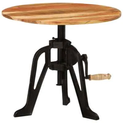 Side Table 60x(42-62) cm Solid Wood Acacia and Cast Iron vidaXL - image 1 of 4