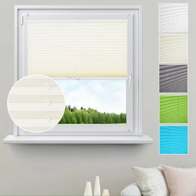 Plissee Klemmfix ohne Bohren Faltrollo Jalousie Verdunkelung Crush Optik #391-a - Bild 1 von 4