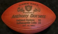 Oakland Raiders Anthony Dorsett 2001 Game Used Game Ball # 2 