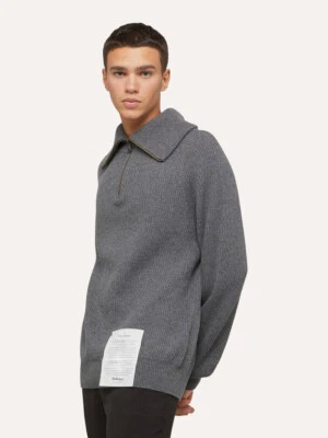 Ballantyne Made in Scotland Grey Ribbed Raw Cashmere Jumper Size 48 UK 38 €1084 - Image 1 of 4