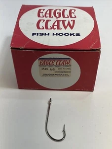 Eagle Claw 254N Size 6/0 Nickel Fishing Hooks Qty 100 NEW - Picture 1 of 7