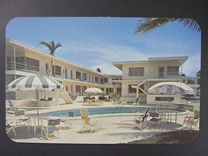 Miami Beach Florida Buckingham Waterfront Apartments Indian Creek Postkarte 1950er - Bild 1 von 2