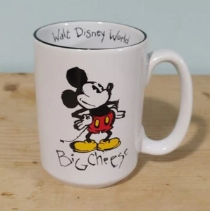Disney World Parks Big Cheese Mug | Mickey Mouse Cup White Black 16 Oz - Picture 1 of 3