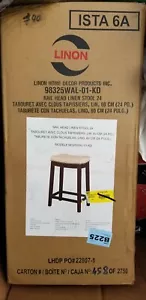 24" High Kitchen Counter Bar Stool Nailhead Pine Wood Indoor Coffee Shop - Picture 1 of 2