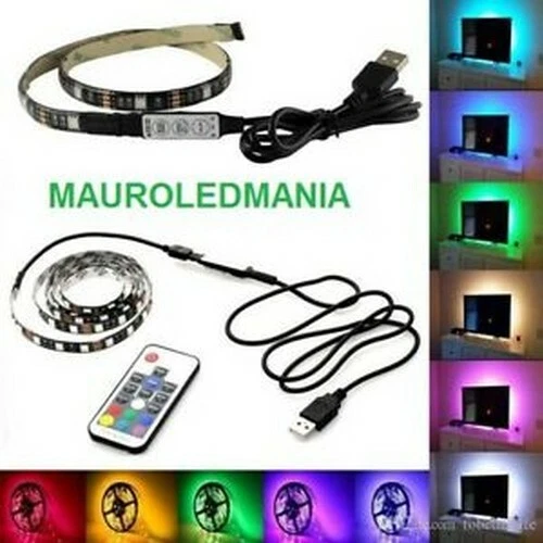 Striscia LED USB TV KIT PC RGB 3 Metri Arduino PC Cambia Illuminazione ambiente - Immagine 1 di 1