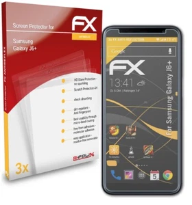 atFoliX 3x Screen Protection Film for Samsung Galaxy J6+ matt&shockproof - Picture 1 of 8