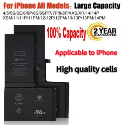 Lote de Batería de Teléfono para iPhone 2G 3G 3GS 4 4S 5 5C 5S SE 6 6S 6 Plus 6S plus 7 Foto 1 de 4