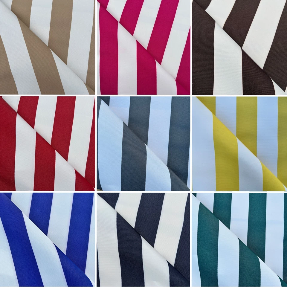 Striped Heavy Duty Water UV Resistant Outdoor Garden Canvas Awning Gazebo Fabric - Image 1 of 1