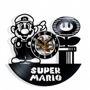 Super Mario Spiel Wanduhr Schallplatten Dekor Geschenk Weihnachten Geburtstag Urlaub Kunst - Bild 1 von 5