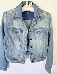 JACKET JEAN AmeriCAN LIVING Collared Blue Denim Jean (S) Cropped Jacket EUC - Picture 1 of 8