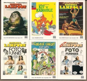 NATIONAL LAMPOON MAGAZINE 1993 FULL 100 TRADING CARD BASE SET COVERS & ART+ WRAP - Picture 1 of 1