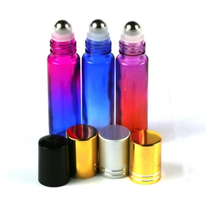 Glass Roll-On 10ml Bottles with Stainless Steel Roller Balls for Essential Oil - Picture 1 of 12