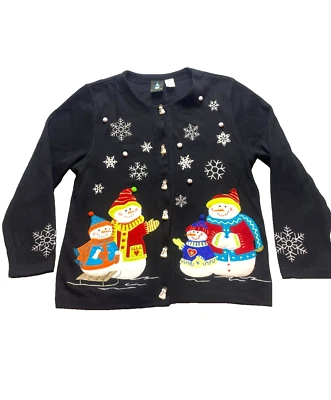 Suéter Sport Elle Mujer Extra Grande Muñeco de Nieve Navidad Cárdigan Cottagecore Foto 1 de 4