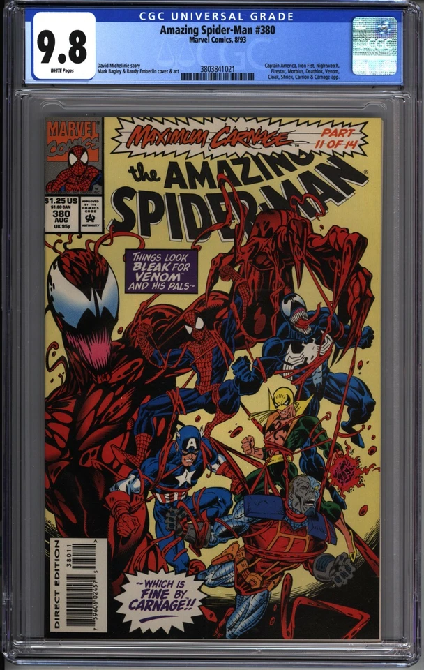 * Amazing SPIDERMAN #380 CGC 9.8 Maximum CARNAGE Pt 11 (3803841021) * - Image 1 of 1