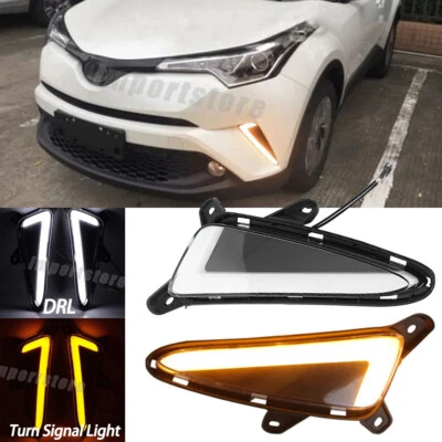2pc Fit 2016-2018 Toyota CHR LED DRL Fog Lights Daytime Running Lamps Pair new — 第 1/4 张图片