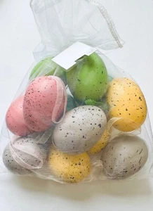 12 Pastel Speckled Large Foam Easter Egg Ornaments Spring Home Decor - Picture 1 of 2