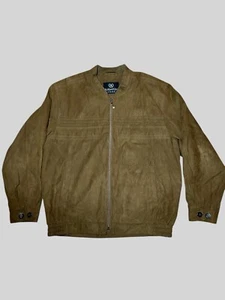De Colección Bugatchi Uomo Hombres Imitación Marrón Gamuza Bomber Chaqueta Ligera Forrada Talla 50 XL - Imagen 1 de 16