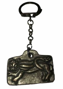 ANTIQUE BRASS KEYCHAIN OF LION LEO ZODIAC Sign EUC  Free Shipping Unique Gift - Picture 1 of 5