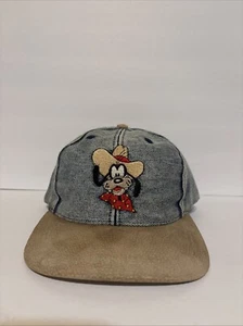 Vintage Disney Goofy Denim Blue Jean Snapback Hat Baseball Cap Cowboy 1990s - Picture 1 of 11